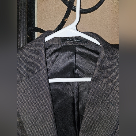 Calvin Klein Like New Formal 2 Button Mens 44L Grey Print Blazer Suit Jacket - Picture 4 of 8